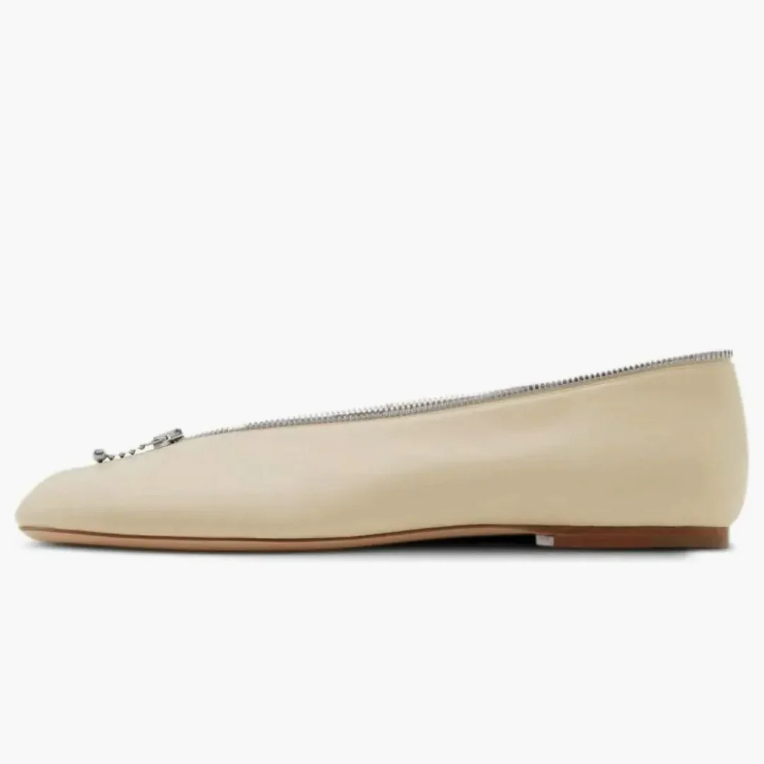 Burberry Leather Sadler Zip Ballerinas Soap (women's) - Image 2