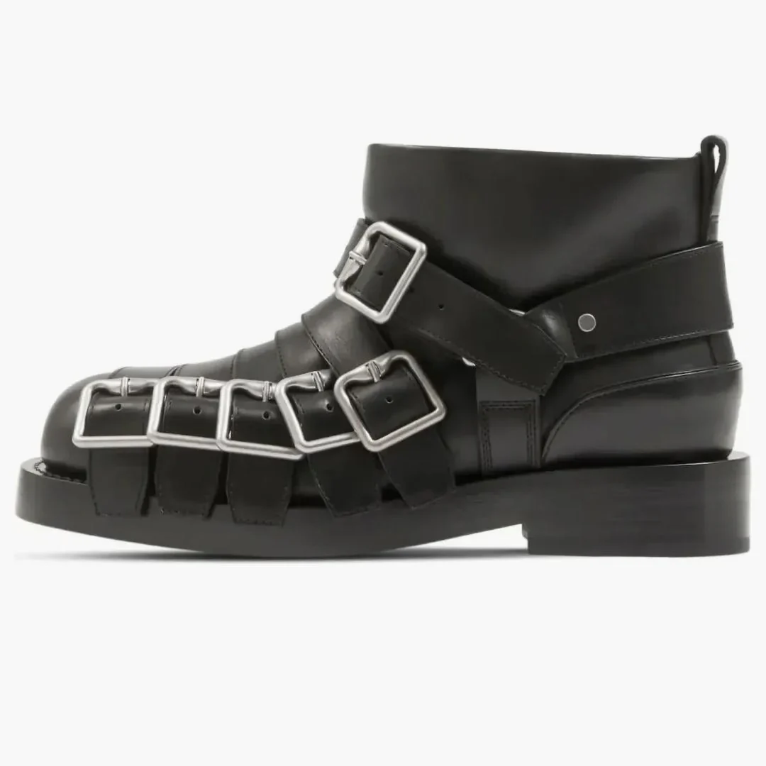 Burberry Leather Strap Boot Black (women's)