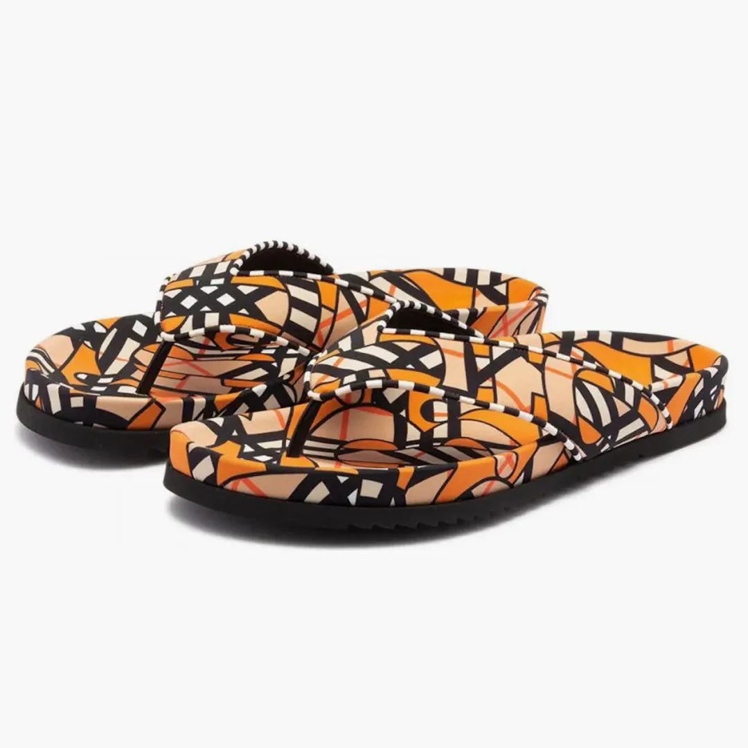 Burberry Monogram Print Sandal Orange White - Image 2