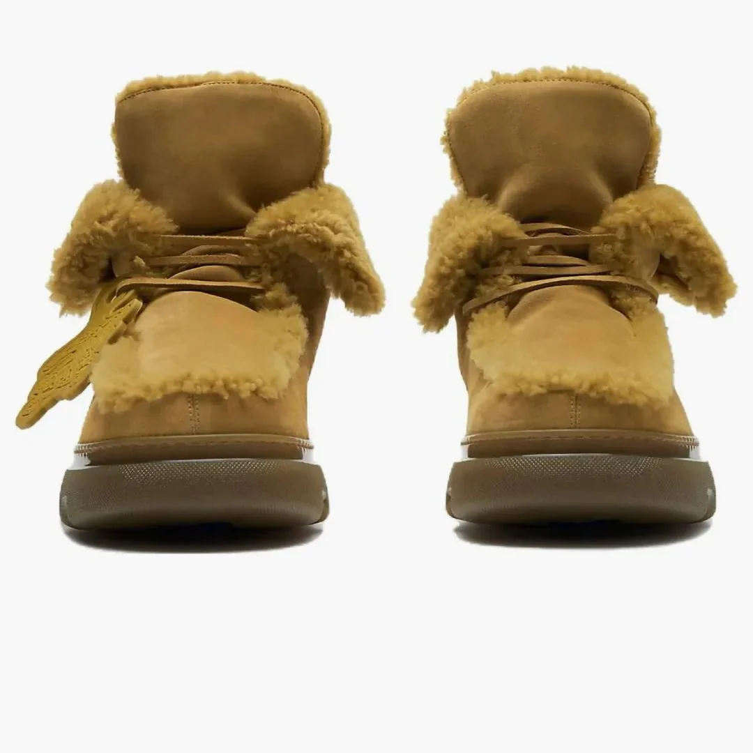 Burberry Shearling Embellished Suede Creeper Boot Yellow - Image 2