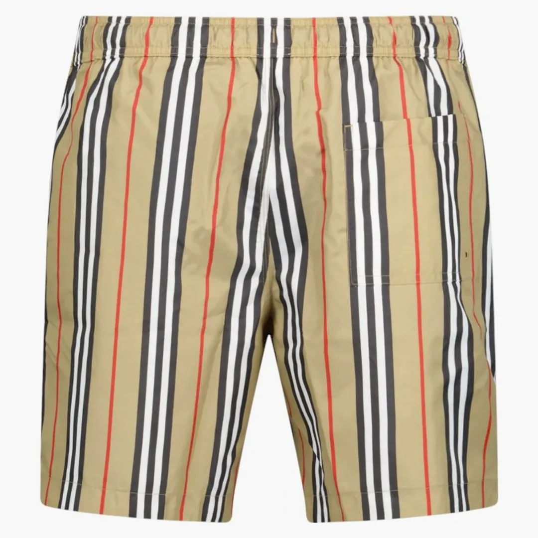 Burberry Striped Check Print Swim Shorts Beige/brown - Image 2
