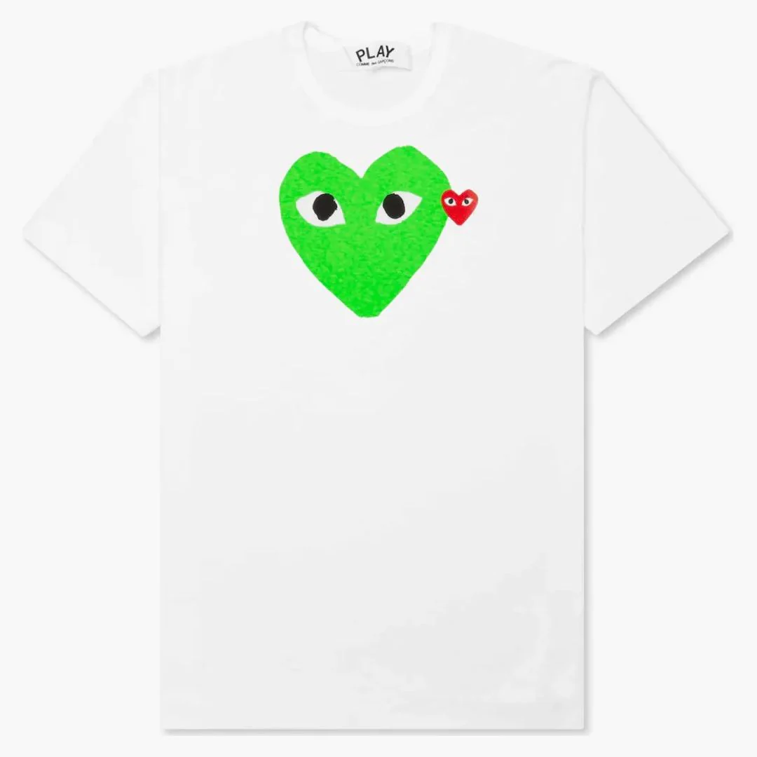 Comme Des Garcons Play Red Emblem Heart T-shirt White/green