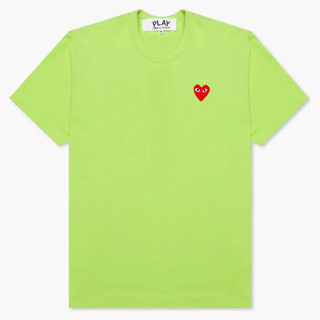 Comme Des Garcons Play Women's Pastelle Red Emblem T-shirt Green