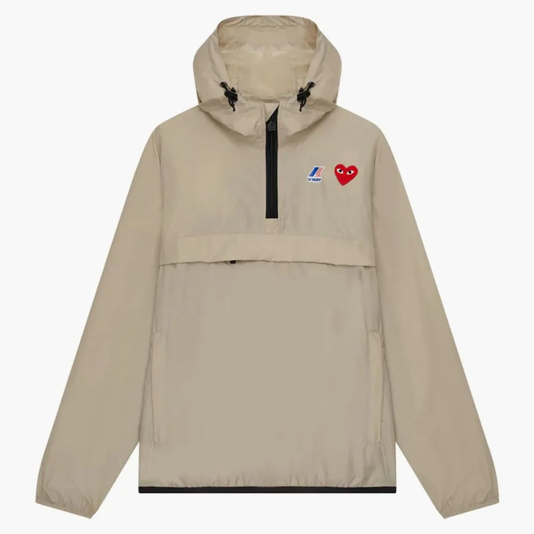Comme Des Garcons Play X K-way Claude Half-zip Jacket Beige