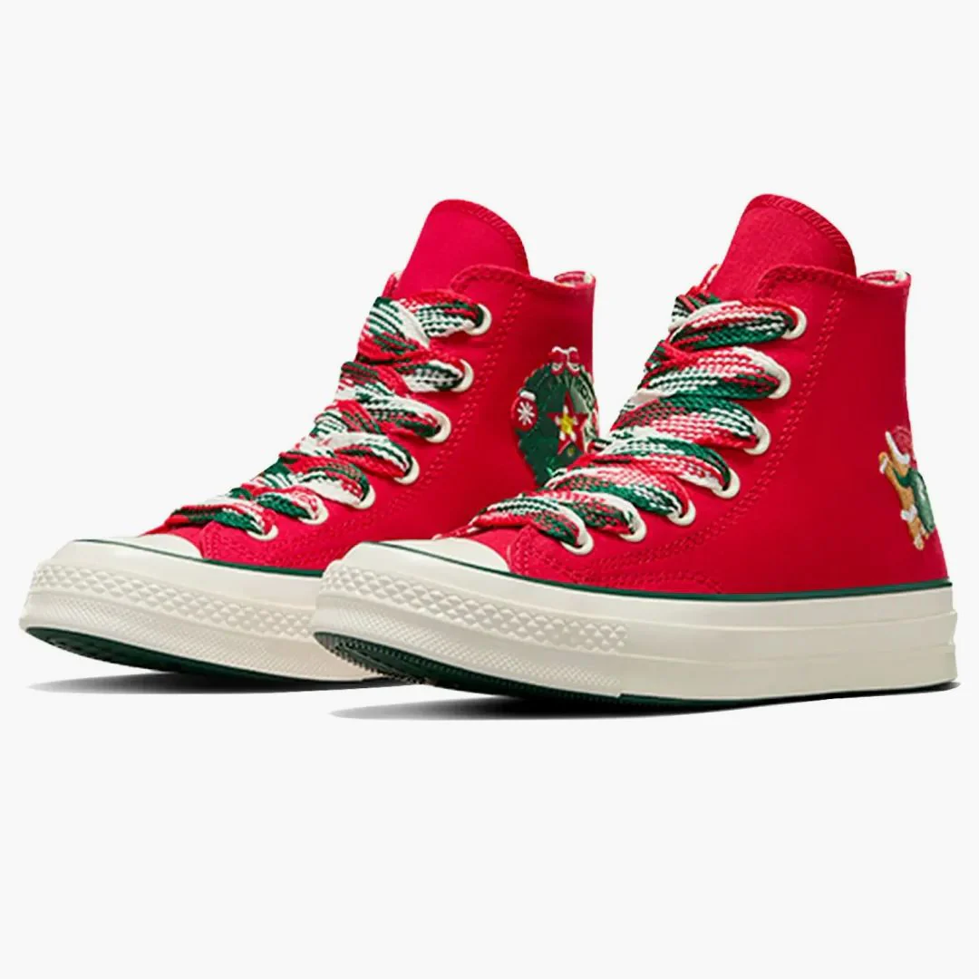 Converse Chuck 70 Hi X-mas Gingerbread & Knit Sock Red - Image 2