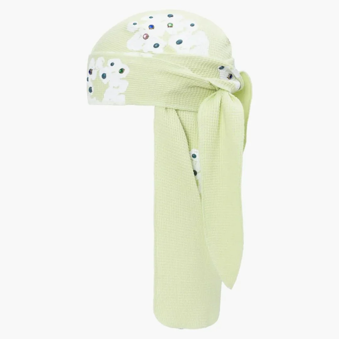 Denim Tears Rhinestone Cotton Wreath Durag Mint - Image 2