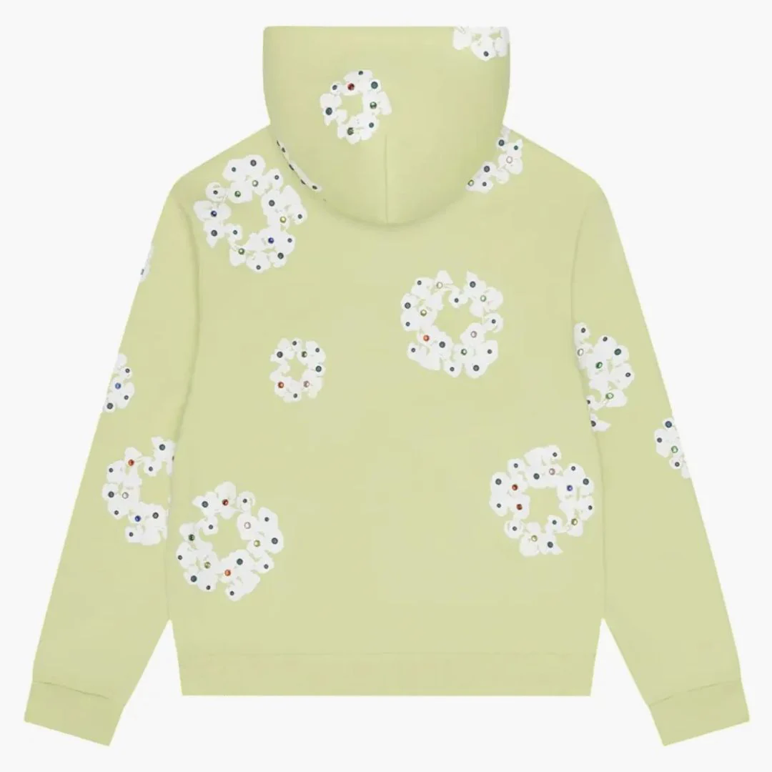 Denim Tears Rhinestone Cotton Wreath Zip Hoodie Mint - Image 3