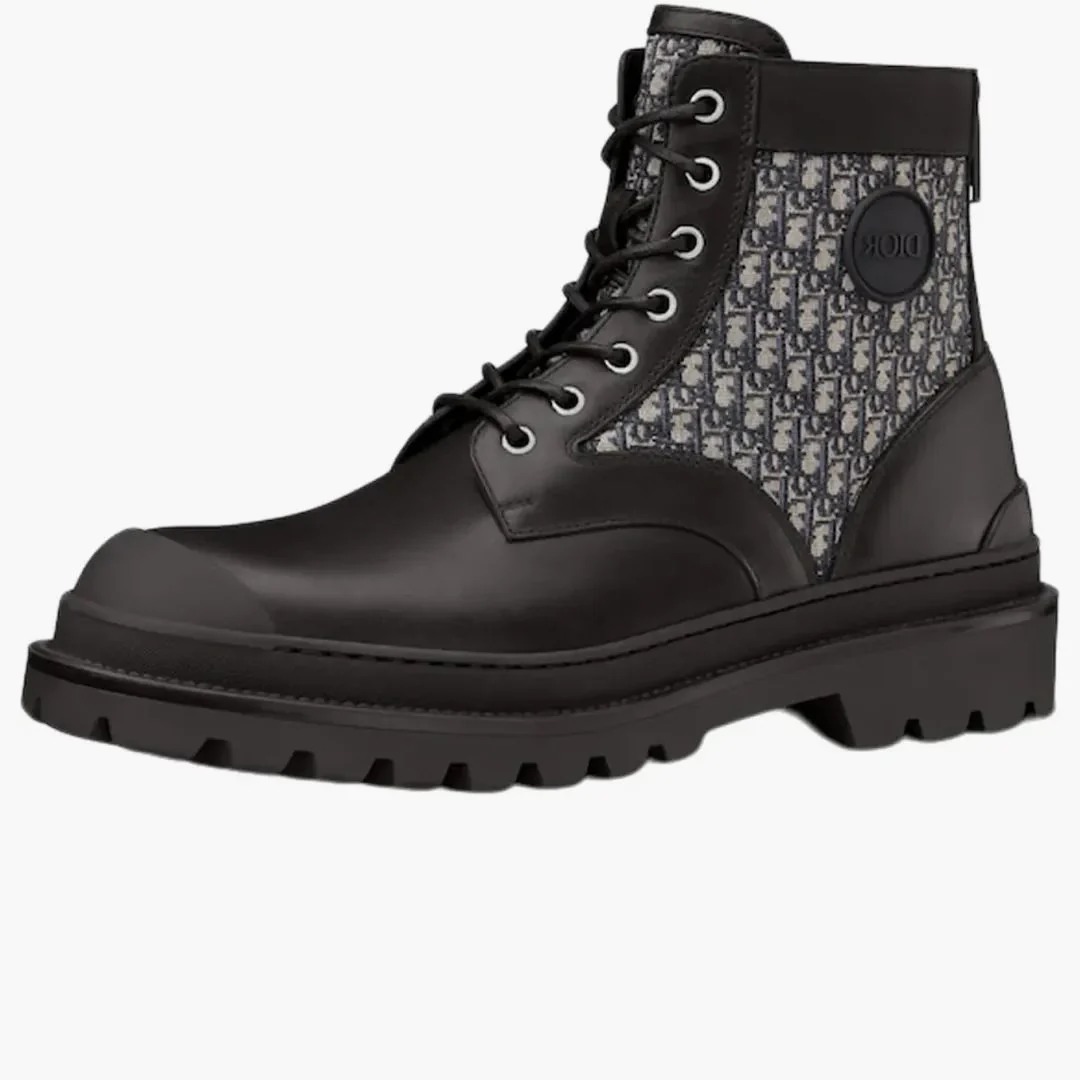 Dior Explorer Ankle Boot Black Beige Dior Oblique Jacquard - Image 4