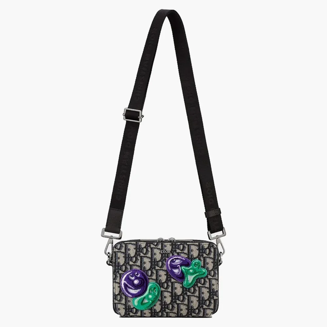Dior X Kenny Scharf Pouch With Shoulder Strap Beige/black - Image 2