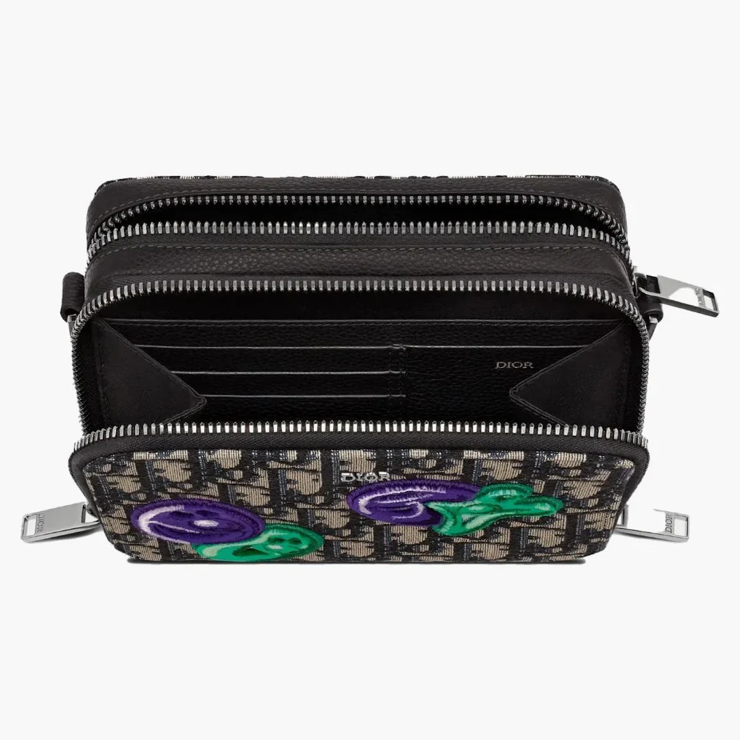 Dior X Kenny Scharf Pouch With Shoulder Strap Beige/black - Image 3