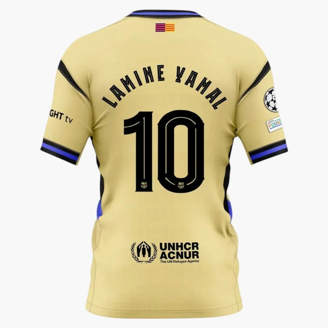 Fc Barcelona X Kobe Bryant Lamine Yamal Ucl Away 2025/26 Player's Edition Jersey Yellow - Image 2