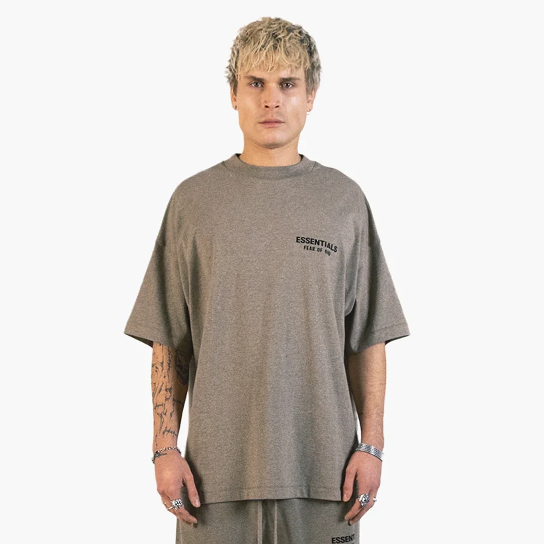 Fear Of God Essentials Classic Short Sleeve Tee Homestead Heather - Image 3