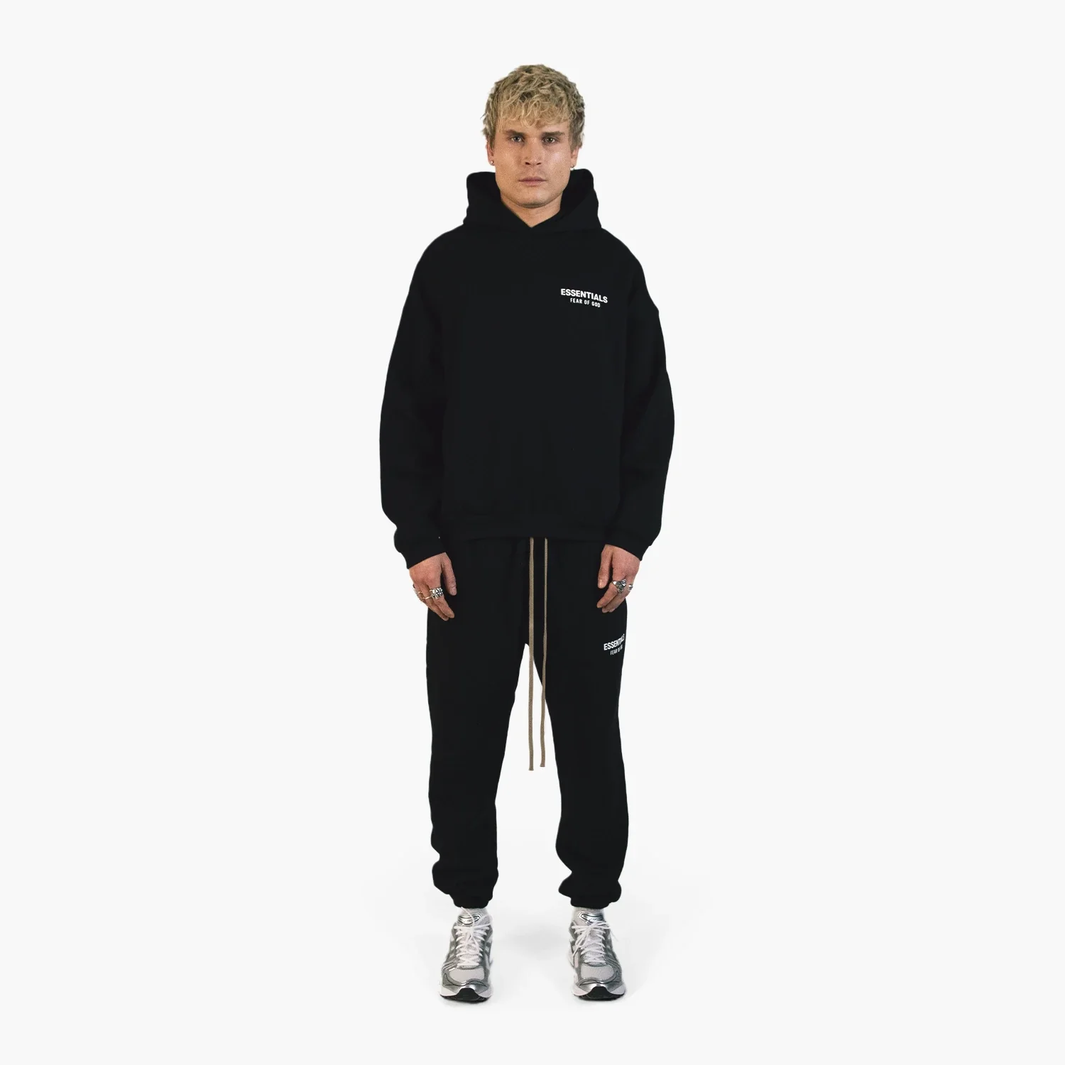 Fear of God Essentials Fleece (FW24) Black - Set (Hoodie & Sweatpant) - Image 4