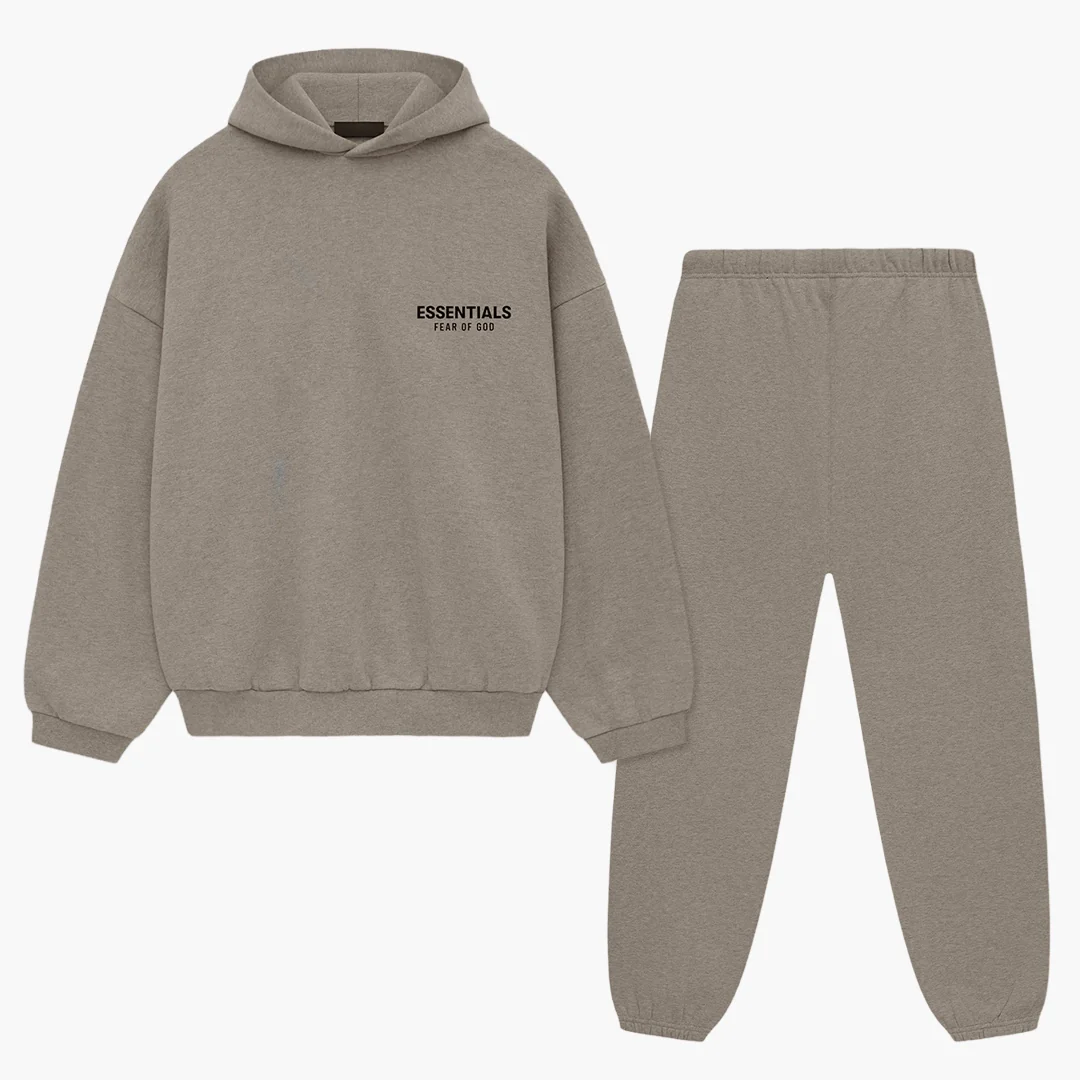 Fear of God Essentials Fleece (FW24) Heather Gray - Set (Hoodie & Sweatpant) - Image 2