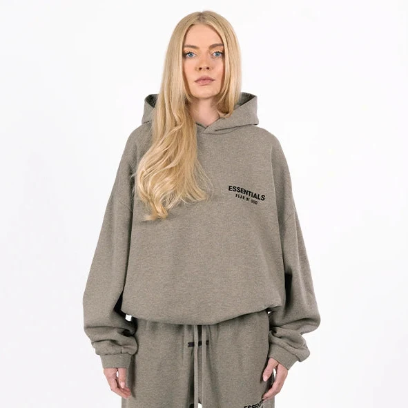 Fear of God Essentials Fleece (FW24) Heather Gray - Set (Hoodie & Sweatpant) - Image 3