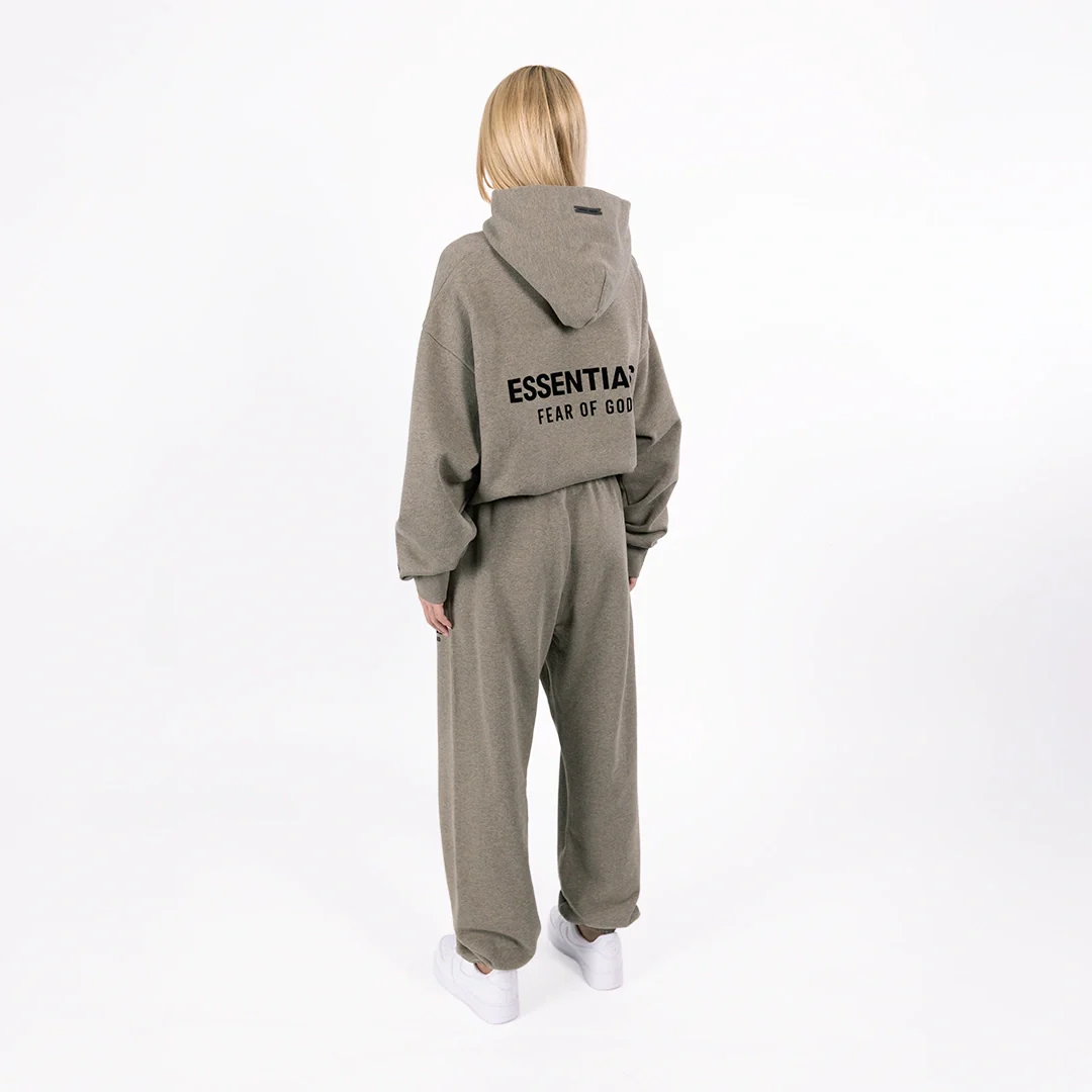 Fear of God Essentials Fleece (FW24) Heather Gray - Set (Hoodie & Sweatpant) - Image 5