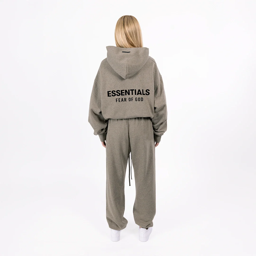 Fear of God Essentials Fleece (FW24) Heather Gray - Set (Hoodie & Sweatpant) - Image 6