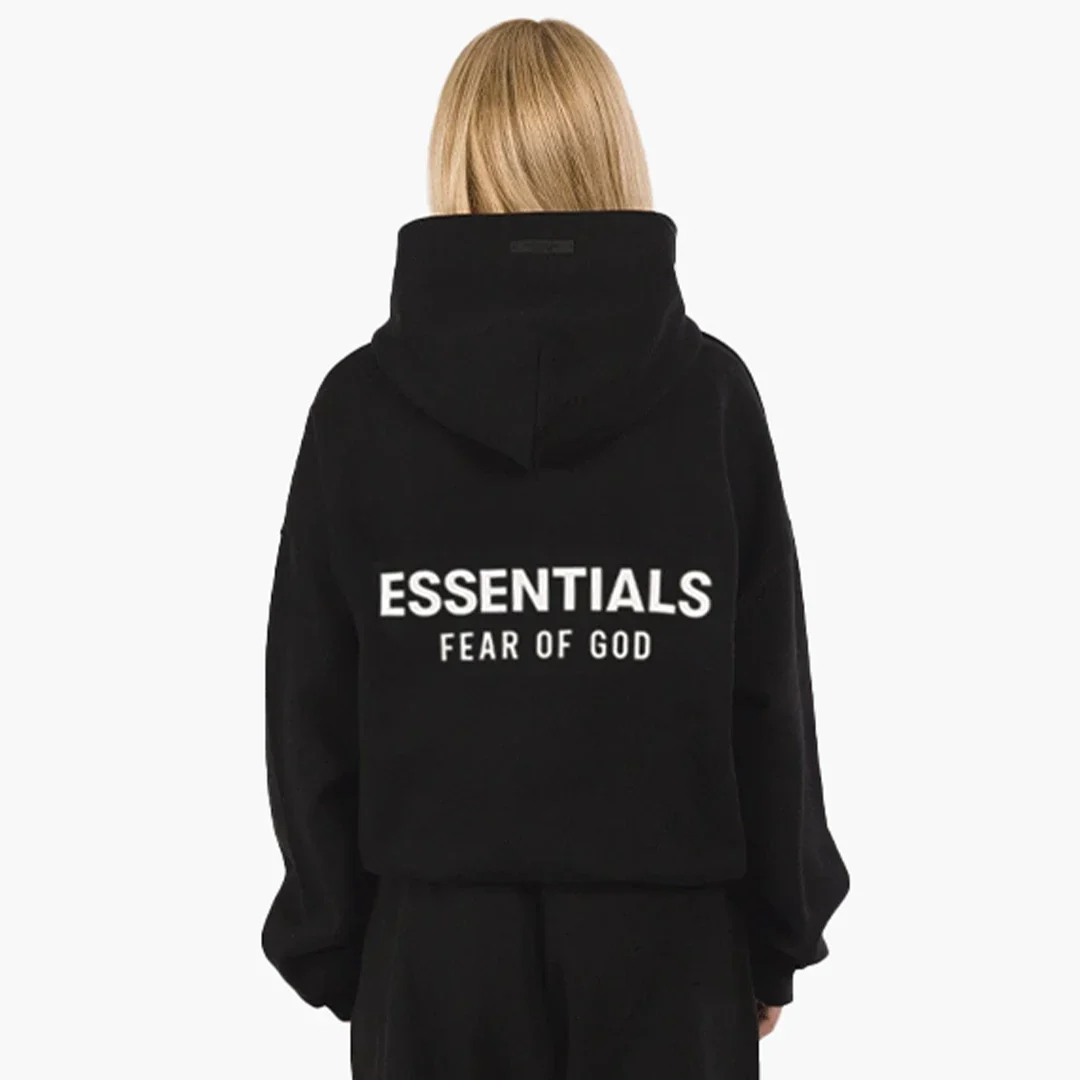 Fear Of God Essentials Fleece Hoodie (FW24) Black - Image 5