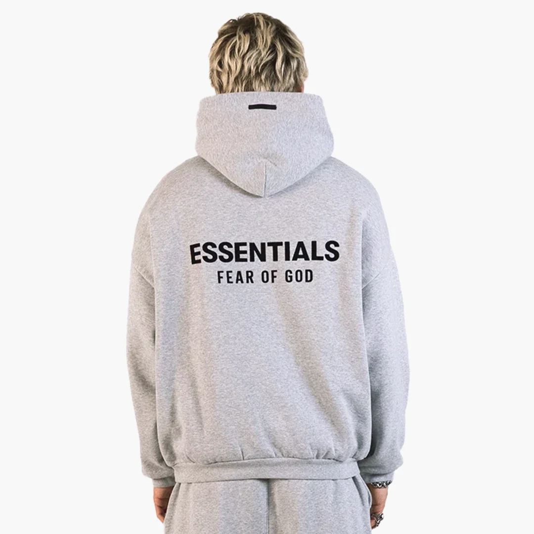 Fear Of God Essentials Fleece Hoodie (FW24) Light Heather Gray - Image 3