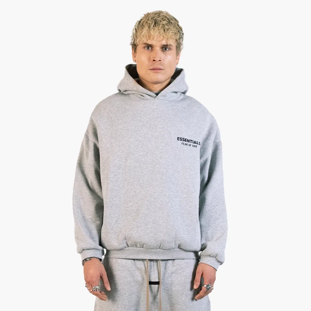 Fear Of God Essentials Fleece Hoodie (FW24) Light Heather Gray - Image 4