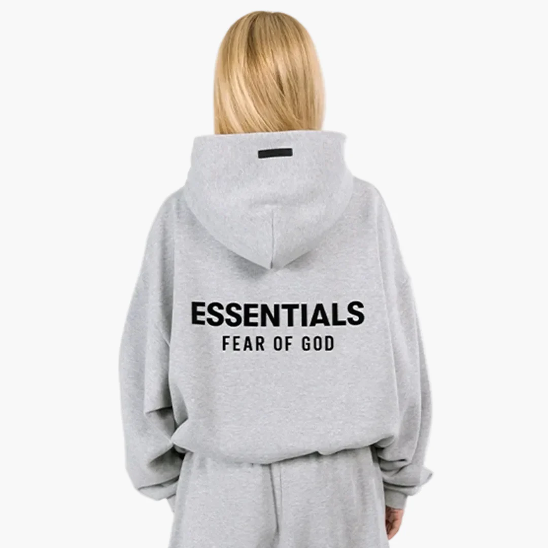 Fear Of God Essentials Fleece Hoodie (FW24) Light Heather Gray - Image 5