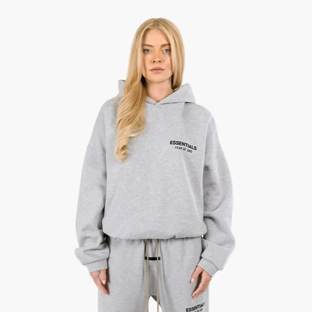 Fear Of God Essentials Fleece Hoodie (FW24) Light Heather Gray - Image 6