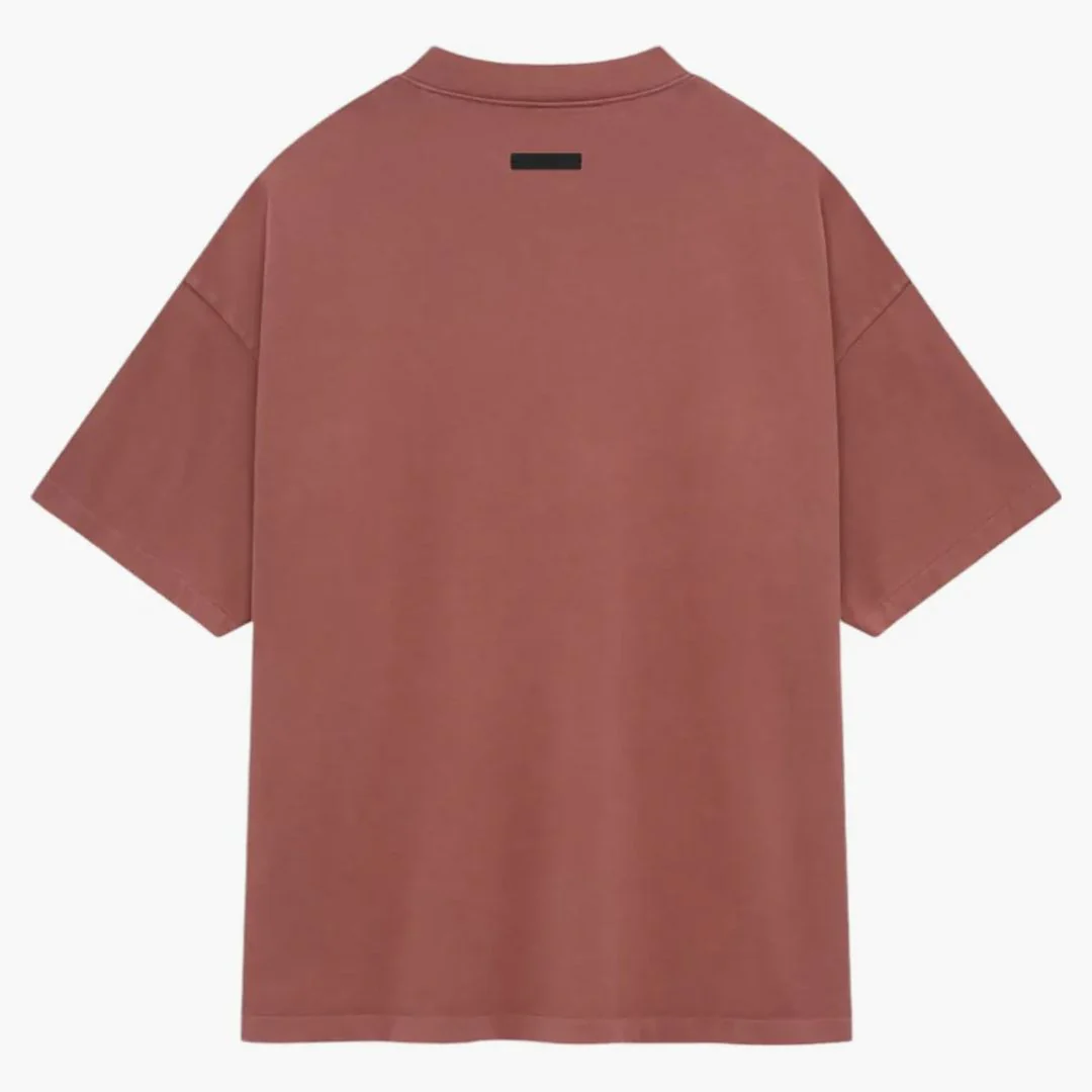 Fear Of God Essentials Heavy Crewneck Tee Crimson - Image 2
