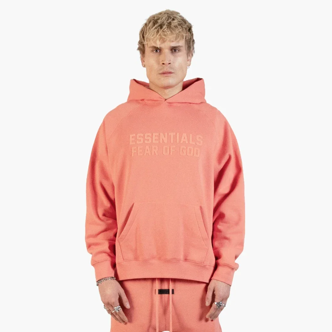 Fear Of God Essentials Hoodie Coral - Image 3