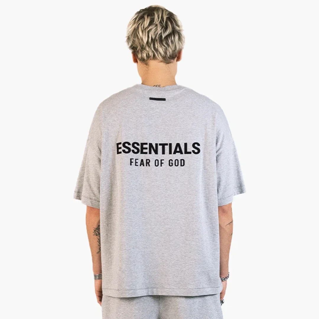 Fear Of God Essentials Jersey Crewneck T-shirt Light Heather Gray - Image 3