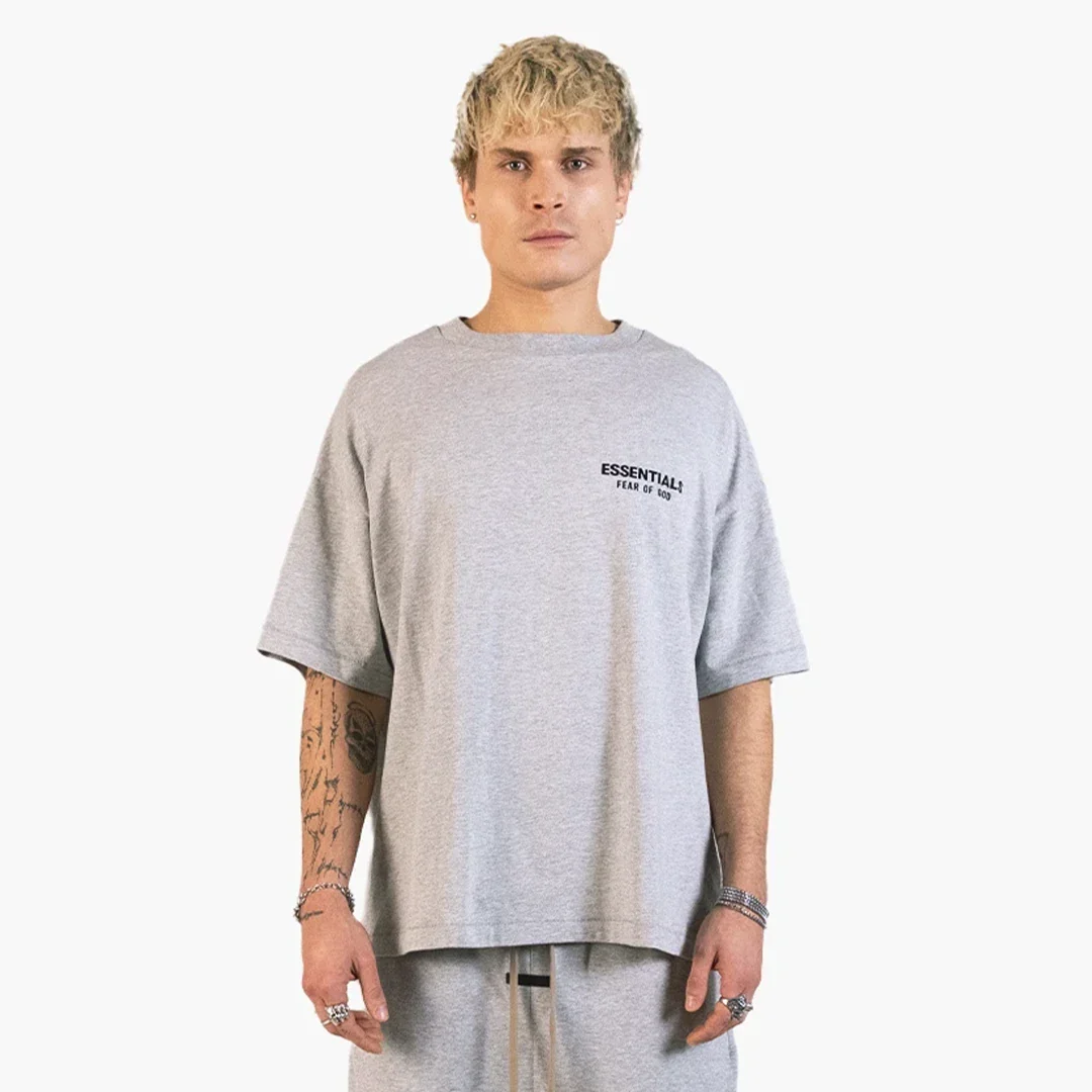 Fear Of God Essentials Jersey Crewneck T-shirt Light Heather Gray - Image 4