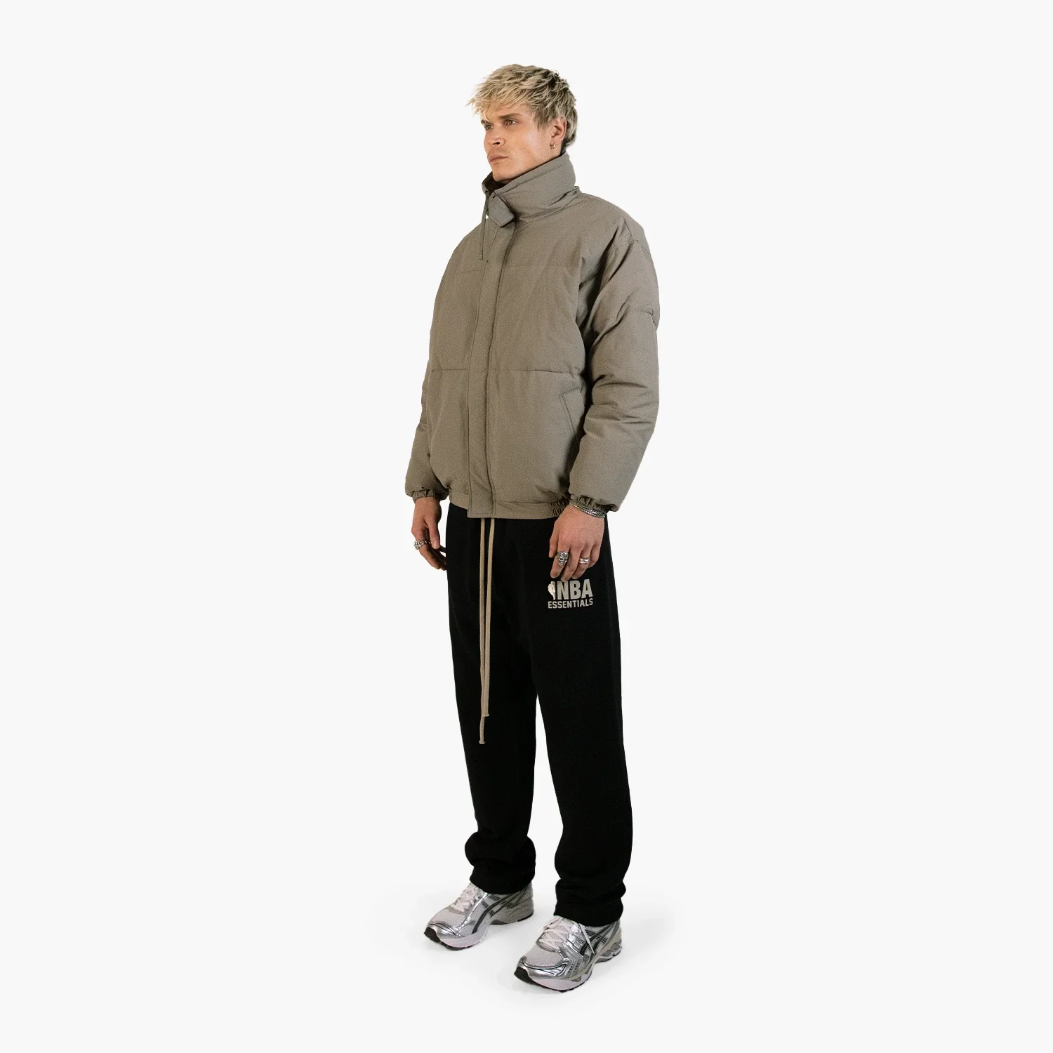 Fear Of God Essentials Puffer Jacket Taupe - Image 3