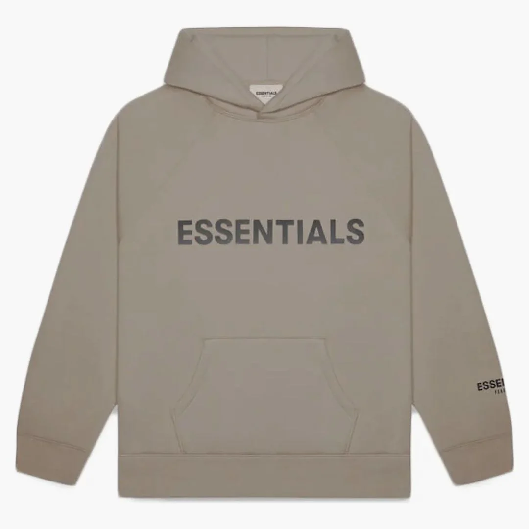 Fear Of God Essentials Pullover Hoodie Applique Logo Taupe