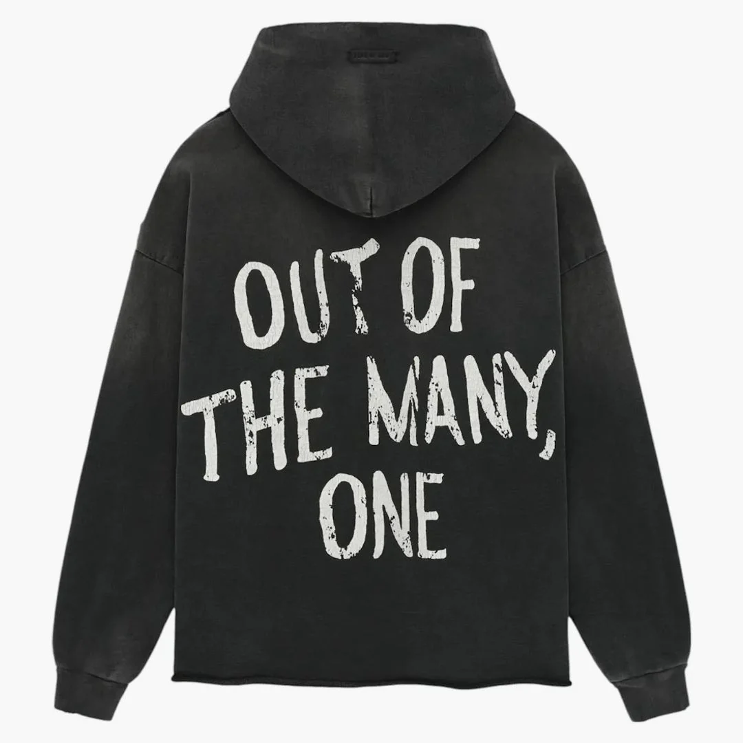 Fear Of God Out Of Many One Hoodie Off Black - Image 2