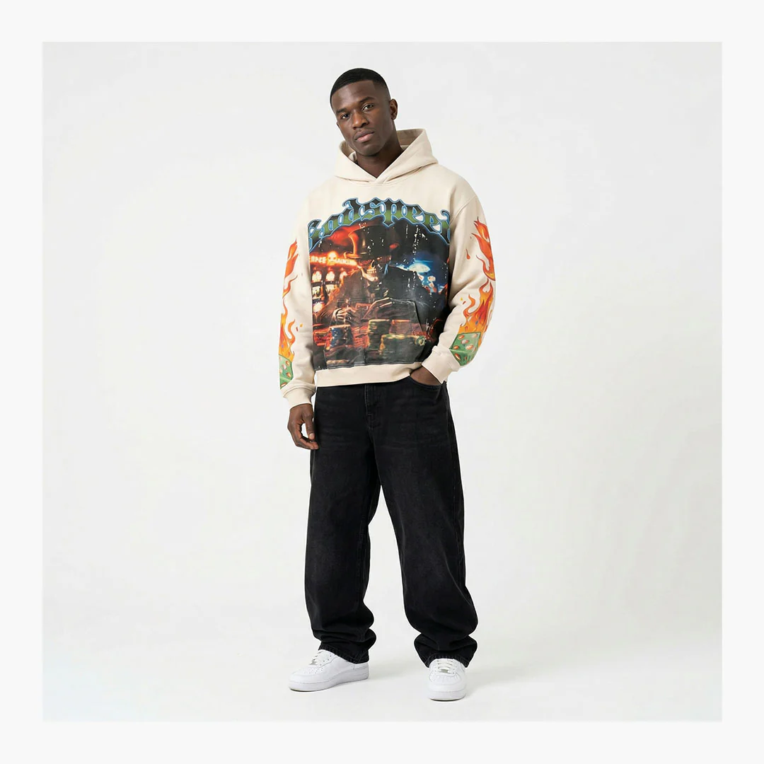 Godspeed Lifes a Gamble Hoodie Bone - Image 3