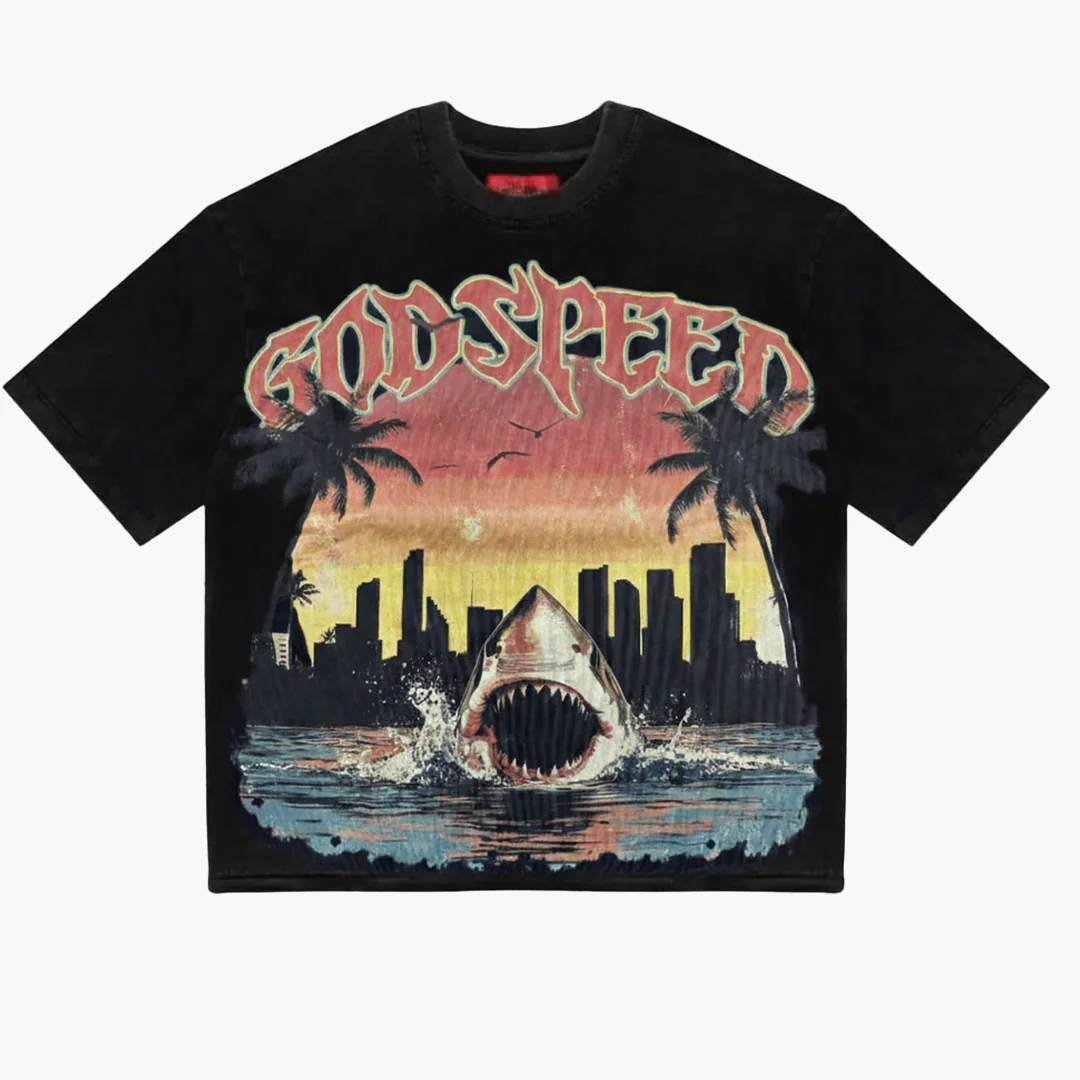 Godspeed Miami Shark T-Shirt Black