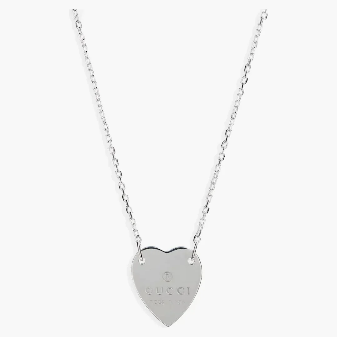 Gucci Trademark Heart Necklace Silver - Image 2