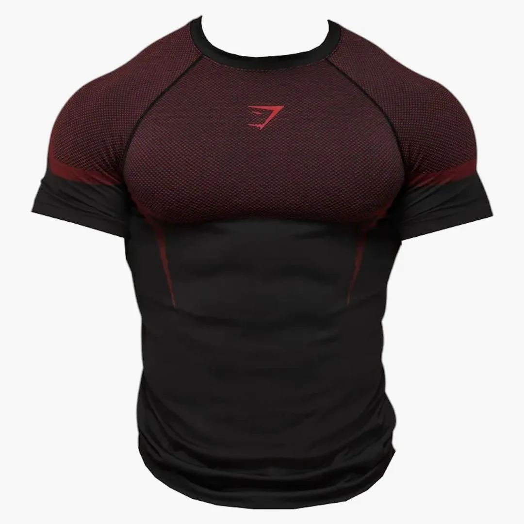 Gymshark Onyx 5.0 Seamless T-shirt Black/carmine Red