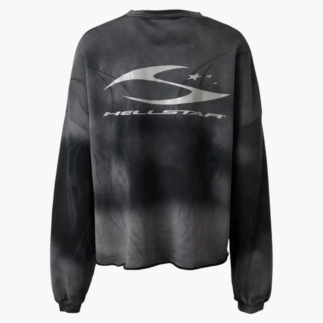 Hellstar Burned Tribal Oversize Crewneck Grey - Image 2