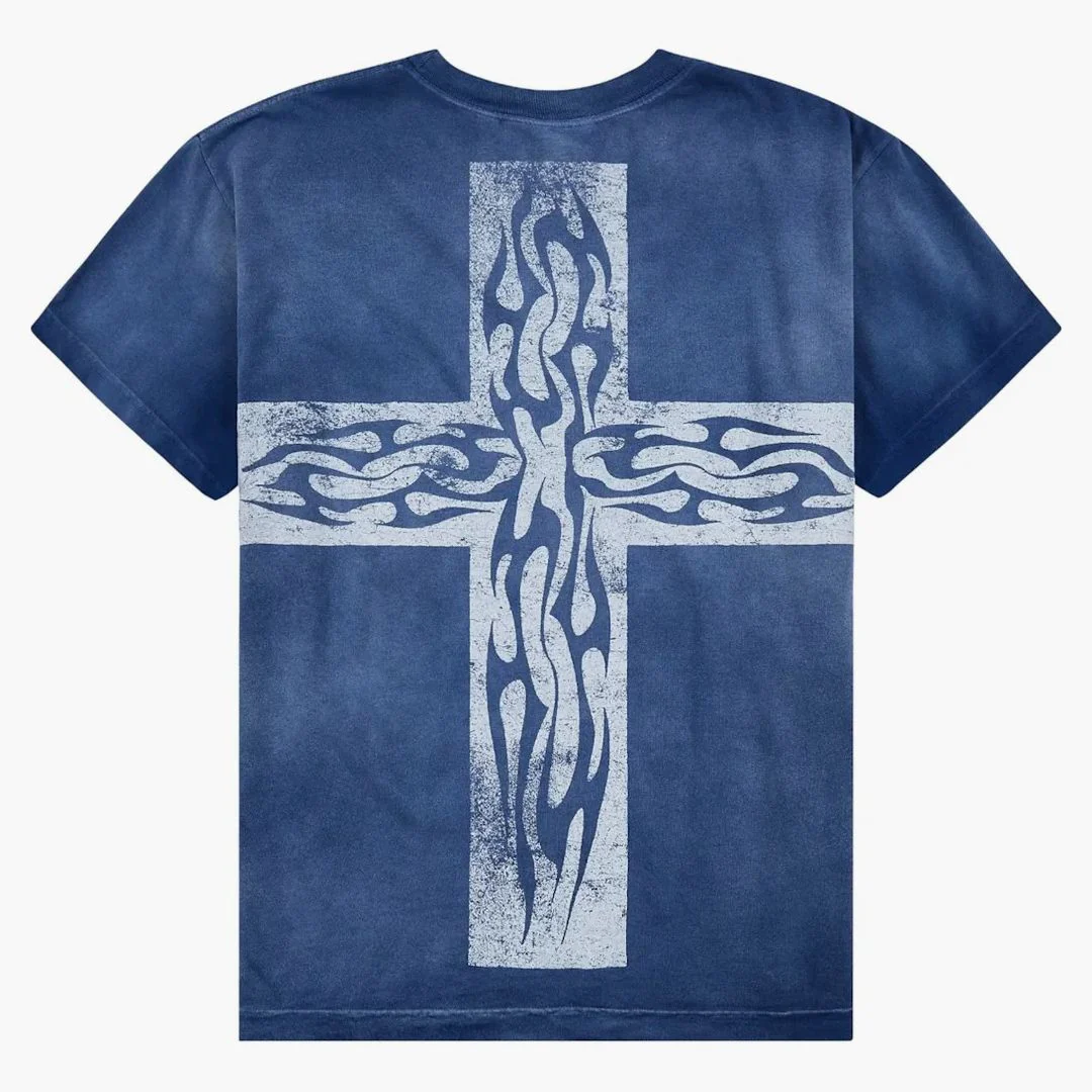 Hellstar Carry Your Cross Tee Navy - Image 3