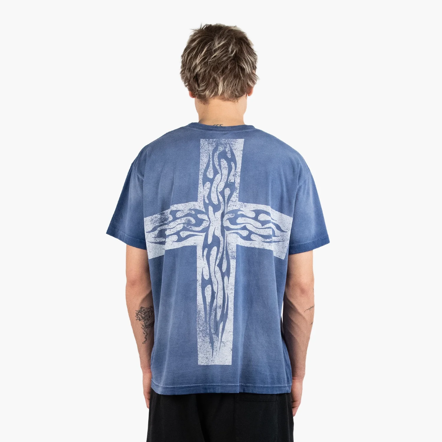 Hellstar Carry Your Cross Tee Navy - Image 4