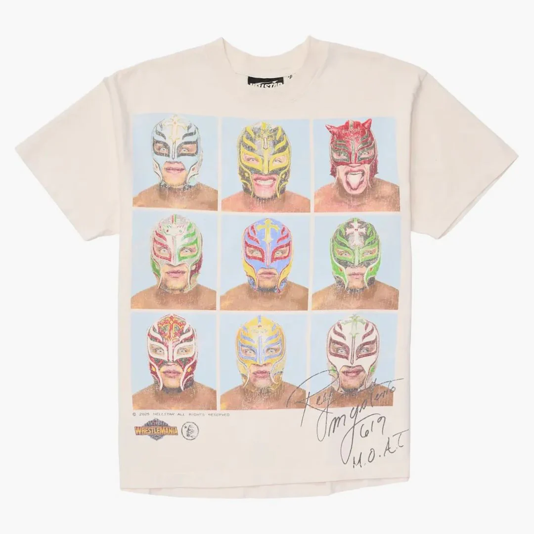 Hellstar Wrestlemania Rey Mysterio T-shirt Cream White