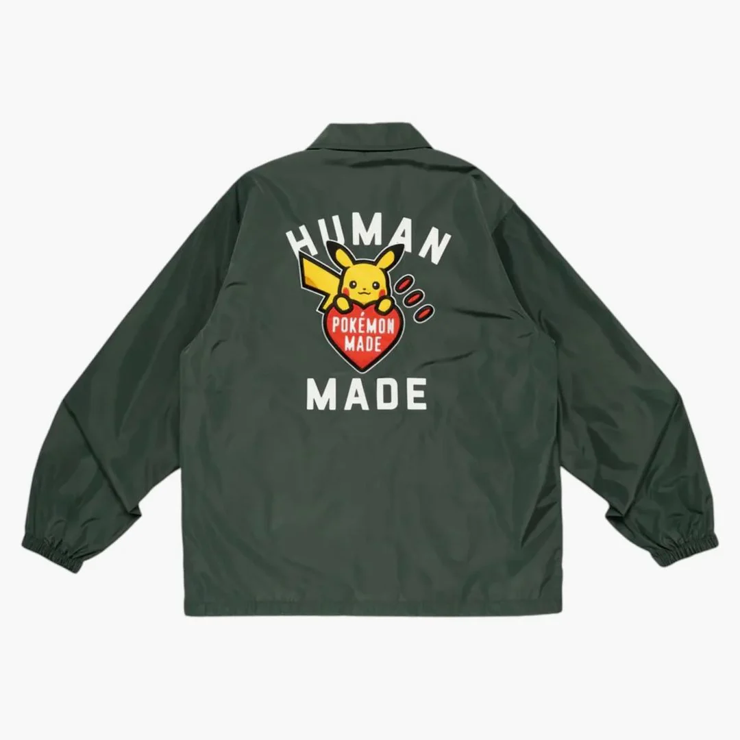 Human Made X Pokemon Coach Jacket Green - Image 2