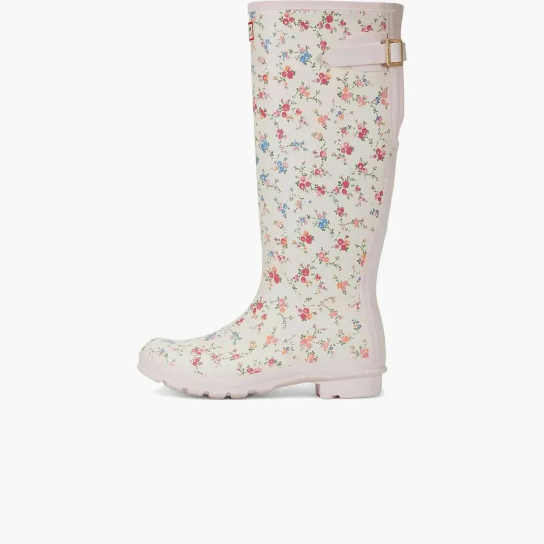 Hunter Original Back Adjustable Tall Rain Boots Loveshackfancy Sunrise Patchwork Print (women's)