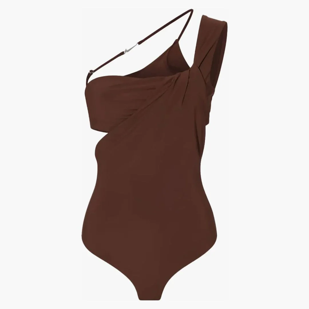 Jacquemus X Nike Le Body Drapé Dress Brown