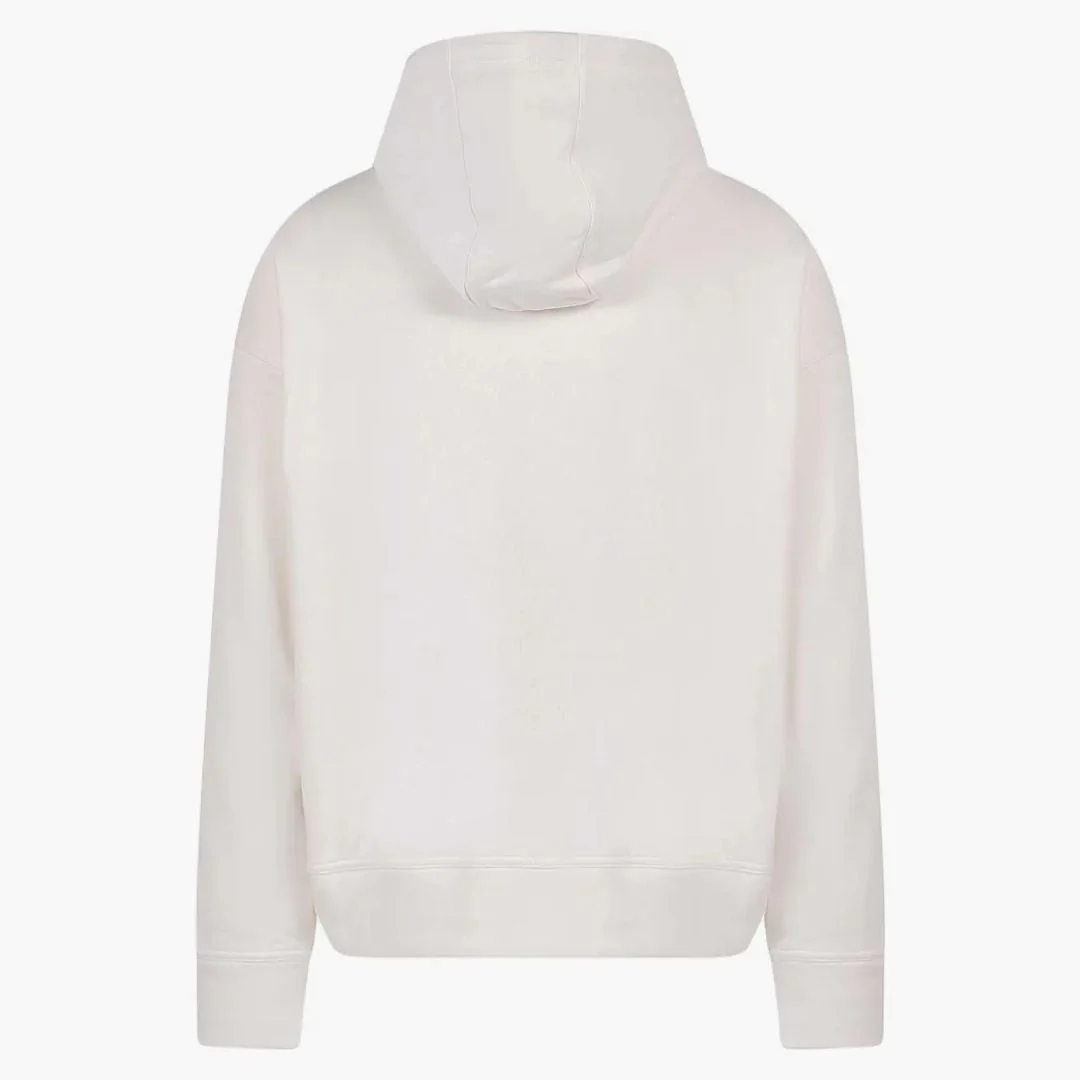 Jil Sander Man Cotton Frontal Logo Hoodie White
