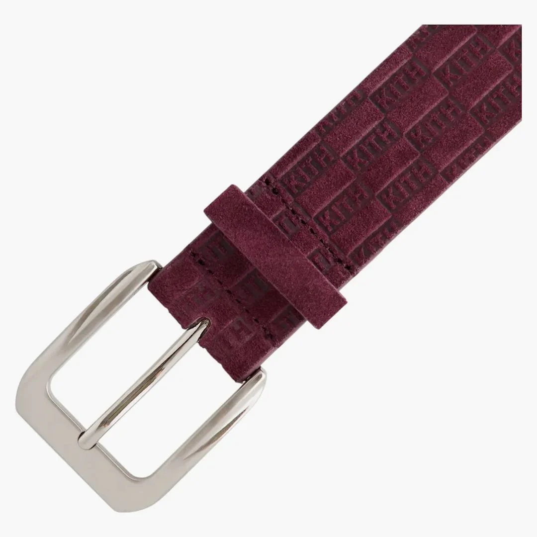 Kith Monogram Suede Leather Belt Magma - Image 3
