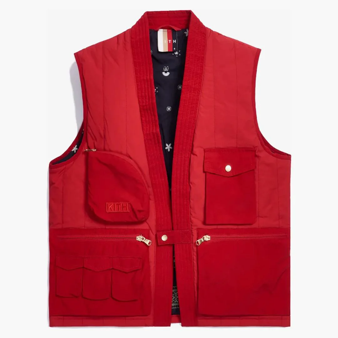 Kith Nylon Quilted Tactical Vest Red