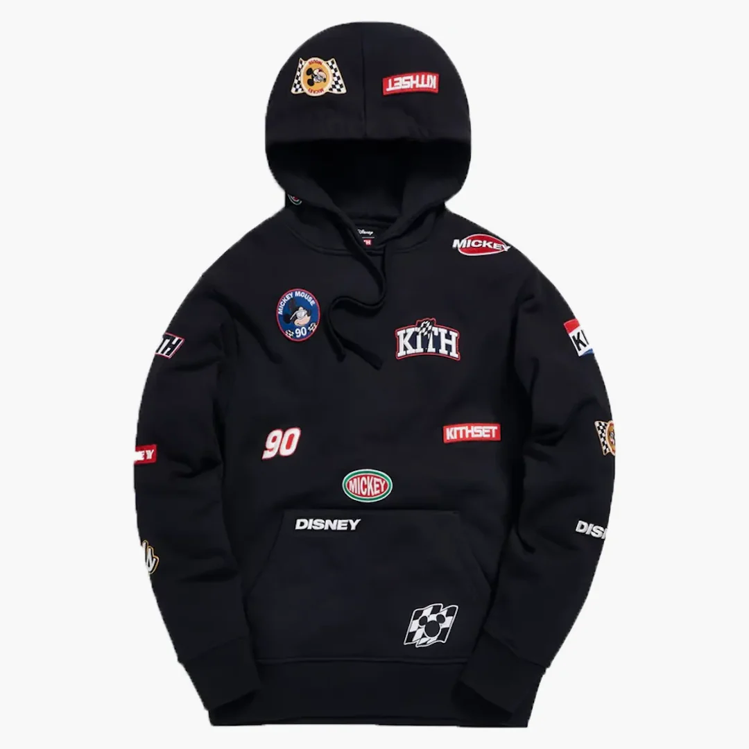 Kith X Disney Mickey Aop Patch Hoodie Black - Image 2