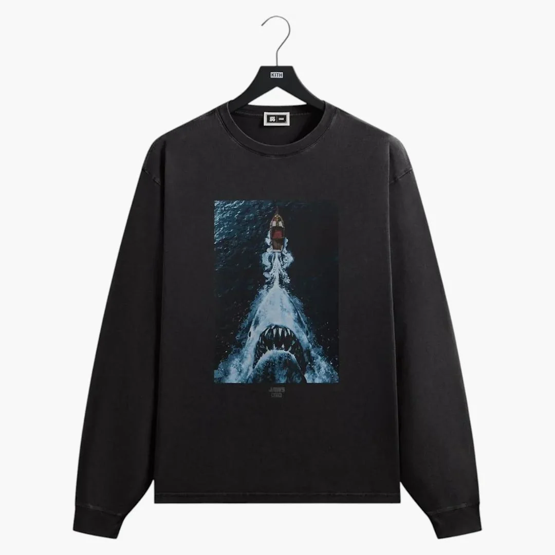 Kith X Jaws Boat Poster Vintage Tee Black
