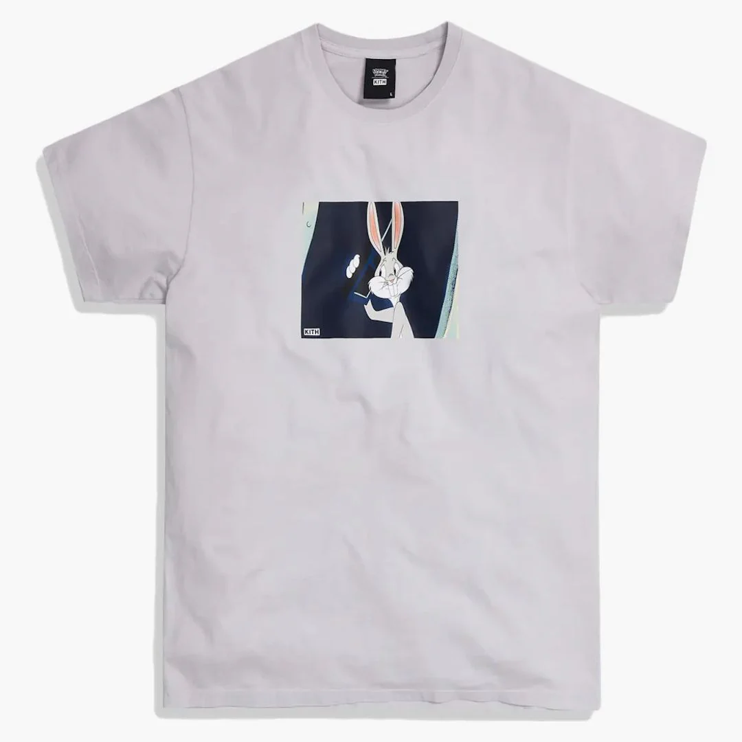 Kith X Looney Tunes What's Up Doc Tee Oyster Mushroom